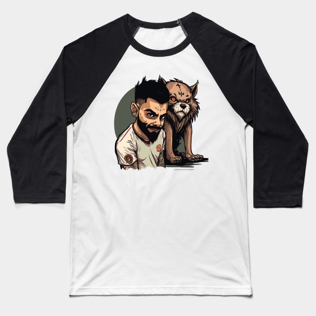 Indian Cricket Superstar Virat Baseball T-Shirt by JammyPants